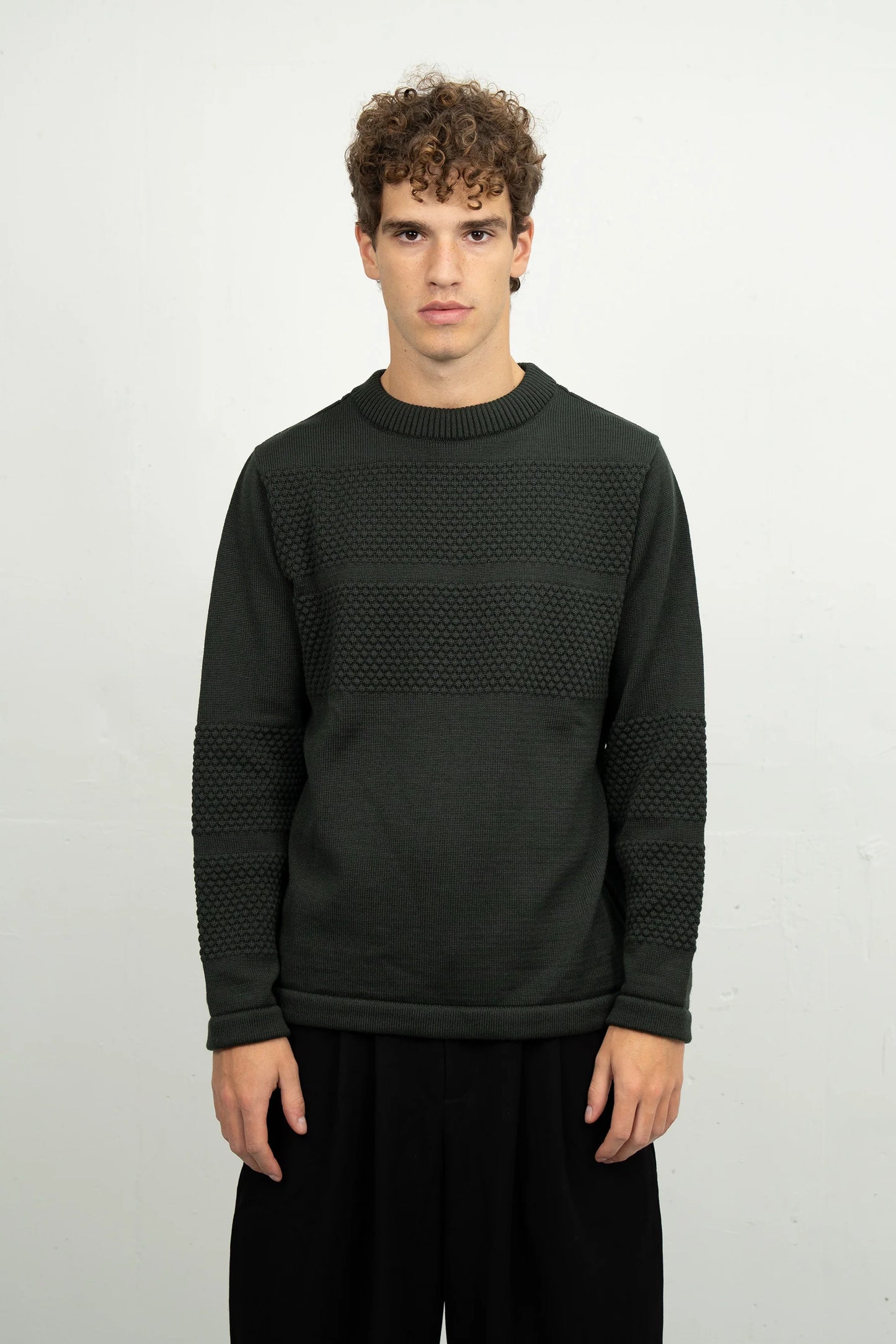 Fishermen Rank-III Crew Neck (Dark Forest Green) - S.N.S Herning
