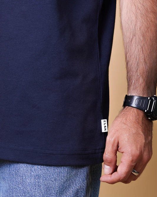 ESSENTIAL MEN'S BRUSHED T-SHIRT DARK NAVY - RES-RES