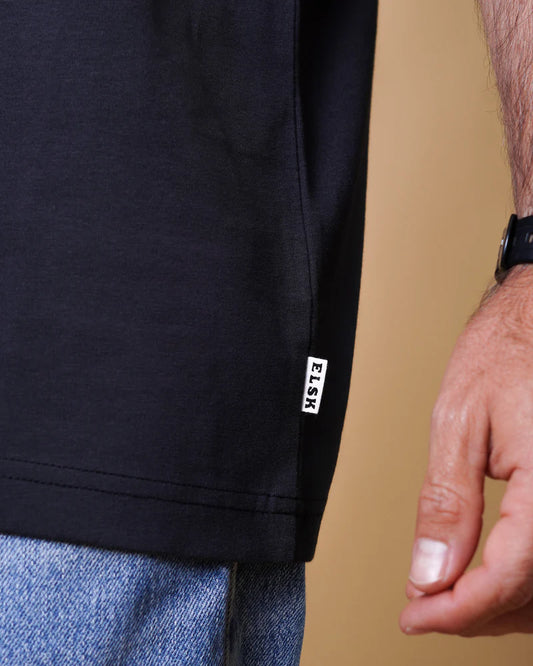 ESSENTIAL MEN'S BRUSHED T-SHIRT 900 BLACK - RES-RES