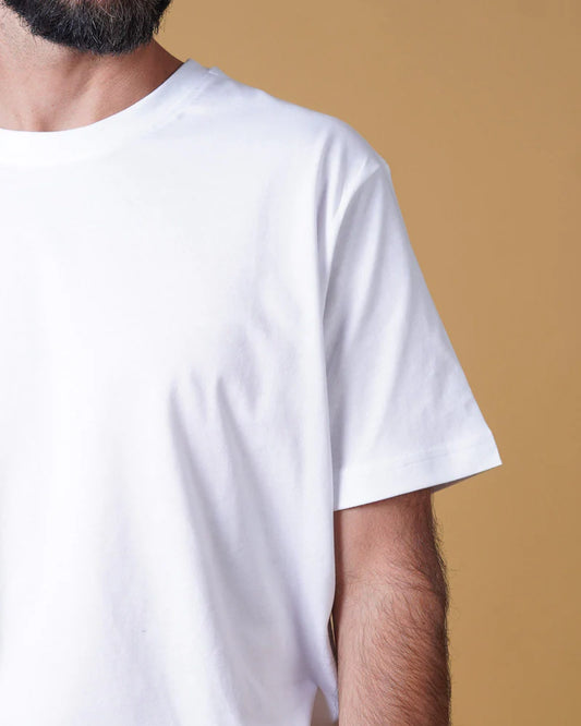 ESSENTIAL MEN'S BRUSHED T-SHIRT OPTIC WHITE - RES-RES