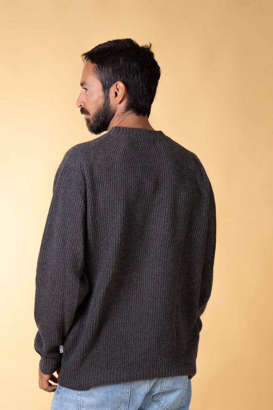Roundneck Mens Recycled Wool Knit /Earth Taupe