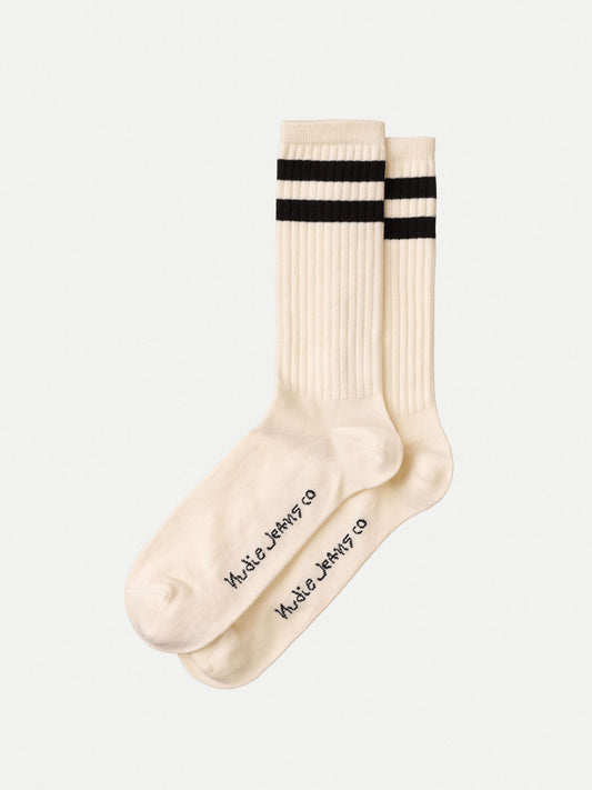 Amundsson Sports Socks (Offwhite/Navy) - Nudie Jeans