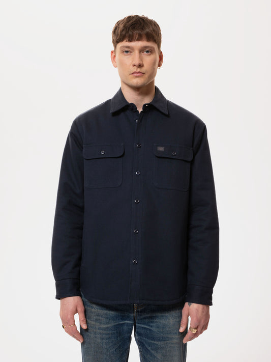 Glenn Padded Shirt (Navy) - Nudie Jeans