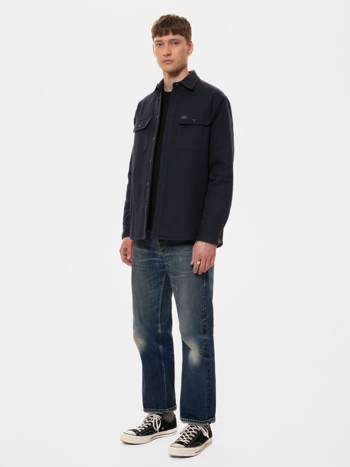 Glenn Padded Shirt (Navy) - Nudie Jeans