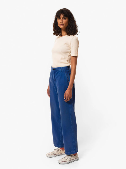 Wendy Herringbone Pants Blue - Nudie Jeans