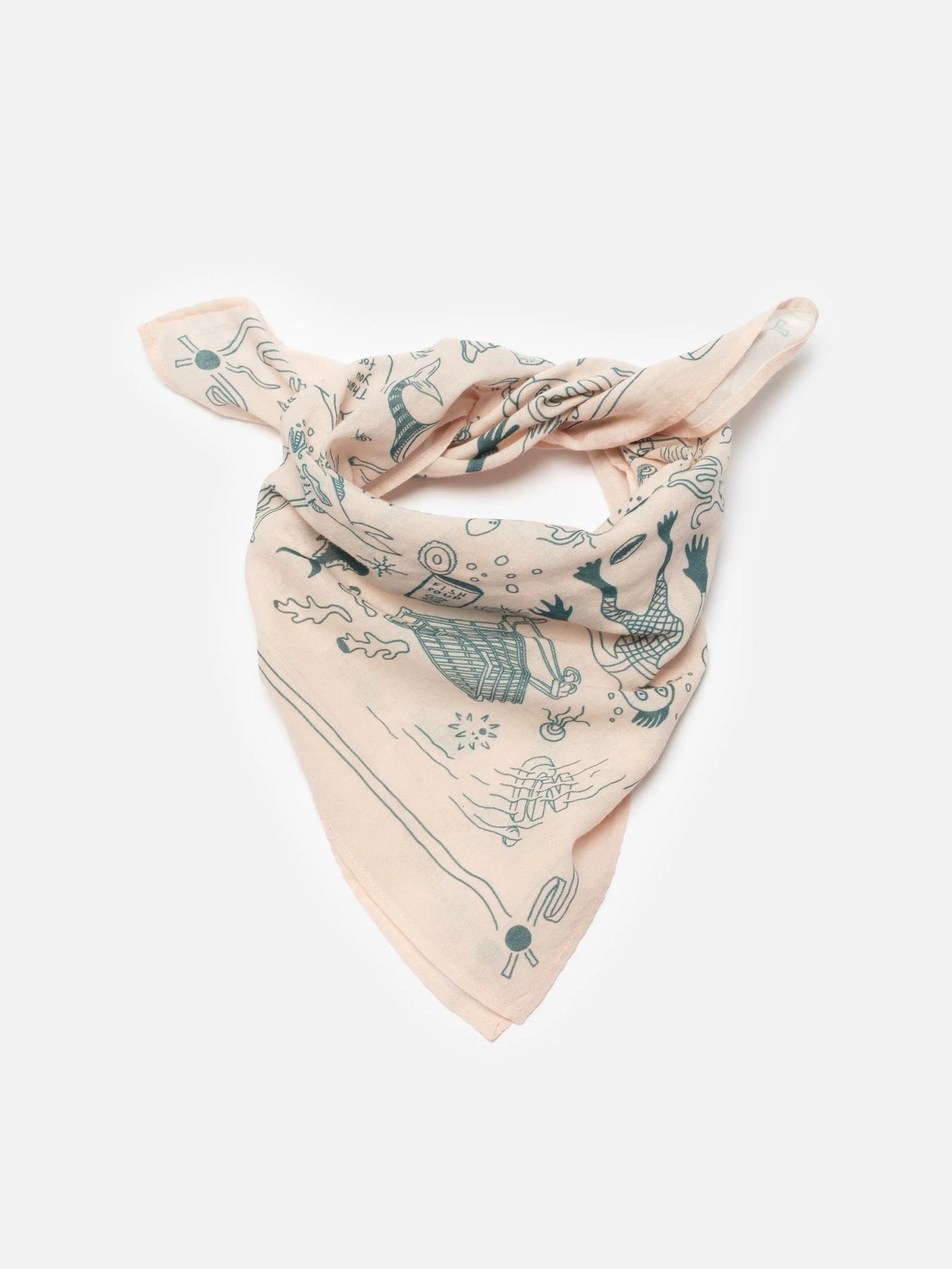 Ingrid Bandana Deep Sea Doodles Pink - Nudie Jeans - RES-RES