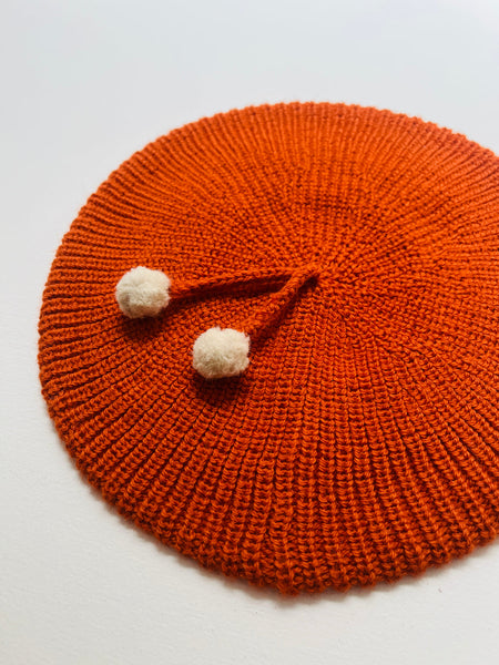 Petra Baret Hat (Orange) - La Femme Rousse
