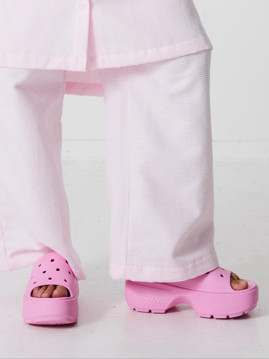 Uma Trousers (Soft Pink & Cloudy White) - La Femme Rousse