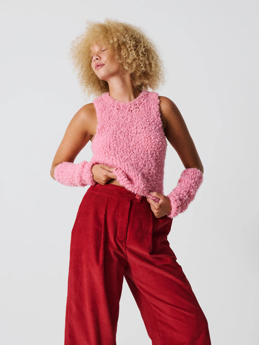 Sally Trousers (Dusty Red & Coal Black) - La Femme Rousse