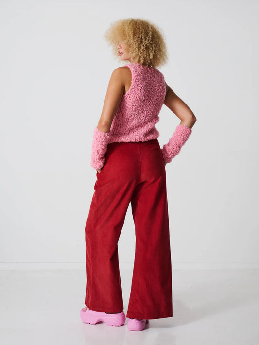 Sally Trousers (Dusty Red & Coal Black) - La Femme Rousse