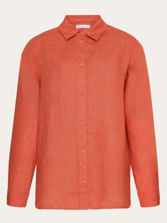 Regular Linen Long Sleeved Shirt - GOTS/VEGAN (Langoustino)