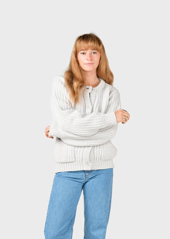Molly knit cardigan (Pastel Grey) - Klitmøller Collective
