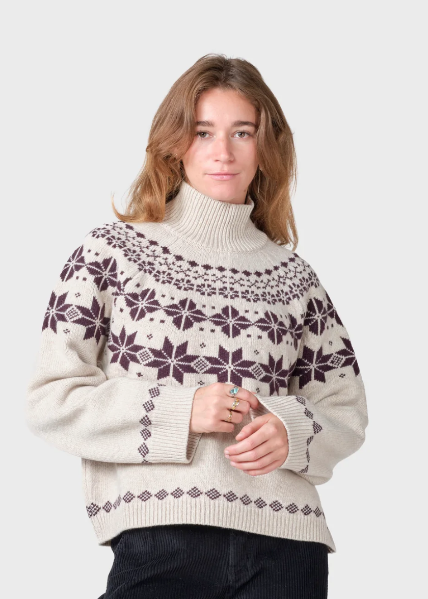 Claire Knit (Pastel Sand/Burgundy) - Klitmøller Collective