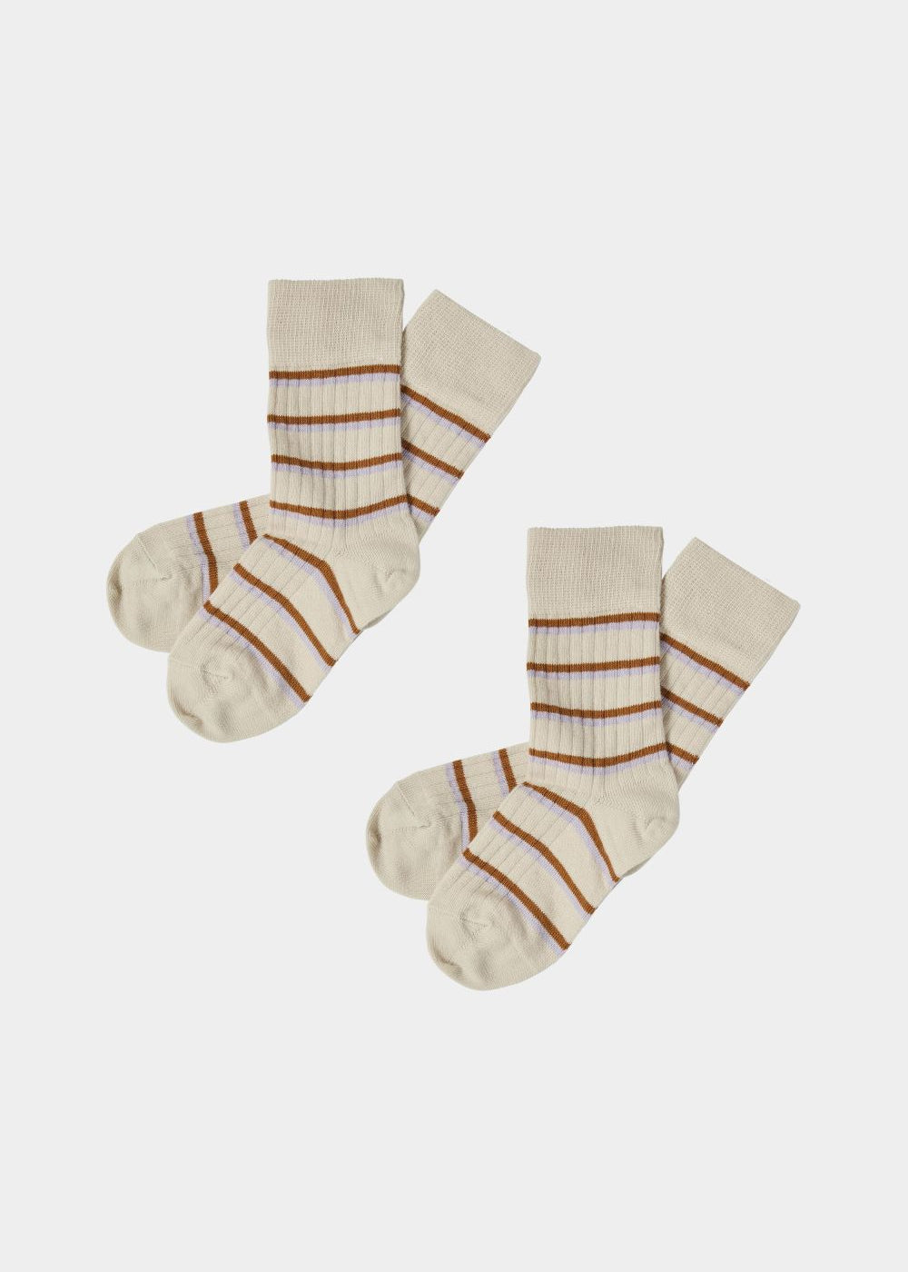 Thin Striped Socks (Heather/Rust) - FUB