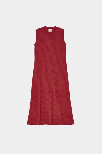 High Twist Pointelle Dress (Crimson Red) - FUB