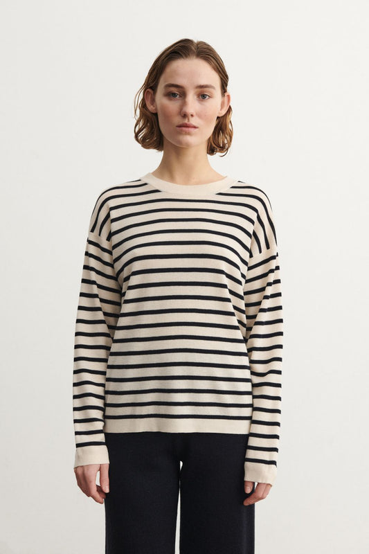 Striped Blouse Ecru/Dark Navy - Fub