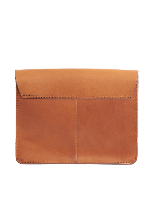 Audrey Classic Leather (Cognac) Checkered Strap - O MY BAG