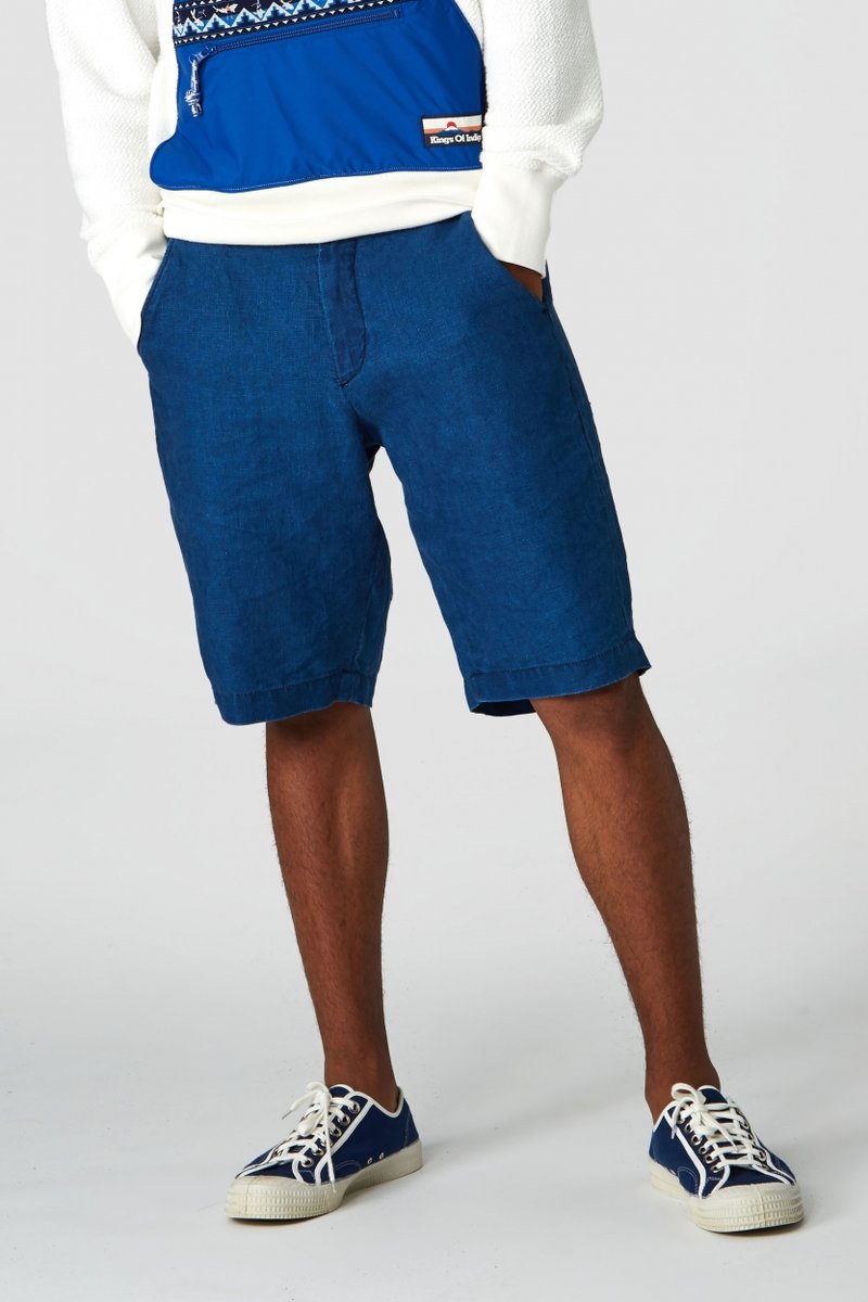 Cronus Shorts Dark Indigo Linen Kings of Indigo RES RES