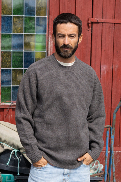 Roundneck Mens Recycled Wool Knit /Earth Taupe