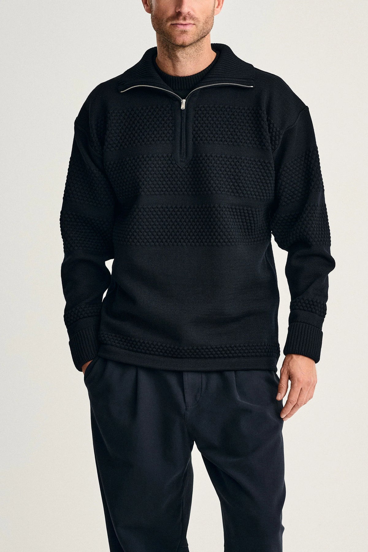 Fisherman Half Zip /Navy Blue - RES-RES