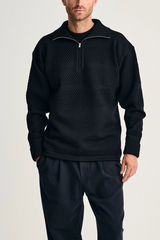 Fisherman Half Zip /Navy Blue