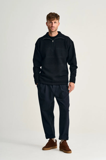 Fisherman Half Zip /Navy Blue - RES-RES