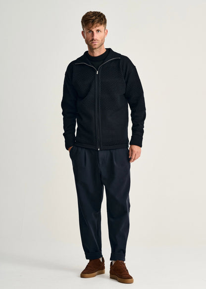 Fisherman Full Zip Sweater (Navy Blue) - S.N.S Herning