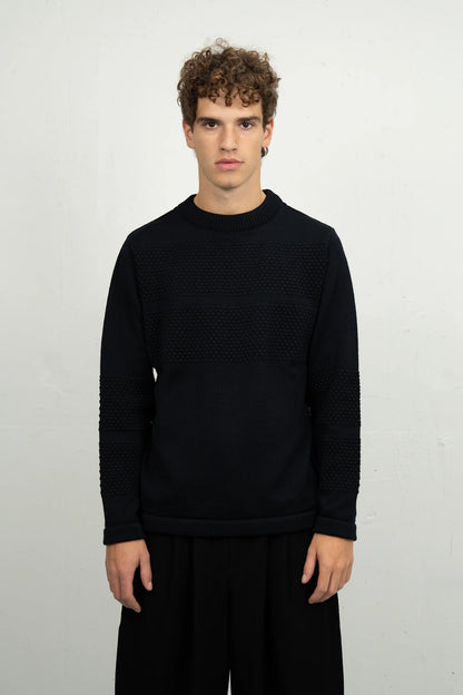 Fishermen Rank-III Crew Neck (Navy Blue) - S.N.S Herning