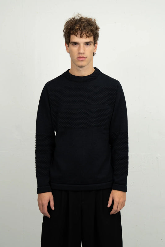 Fishermen Rank-III Crew Neck (Navy Blue) - S.N.S Herning