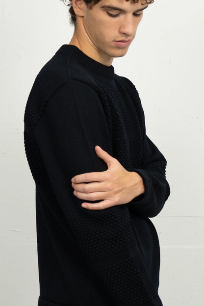 Fishermen Rank-III Crew Neck (Navy Blue) - S.N.S Herning