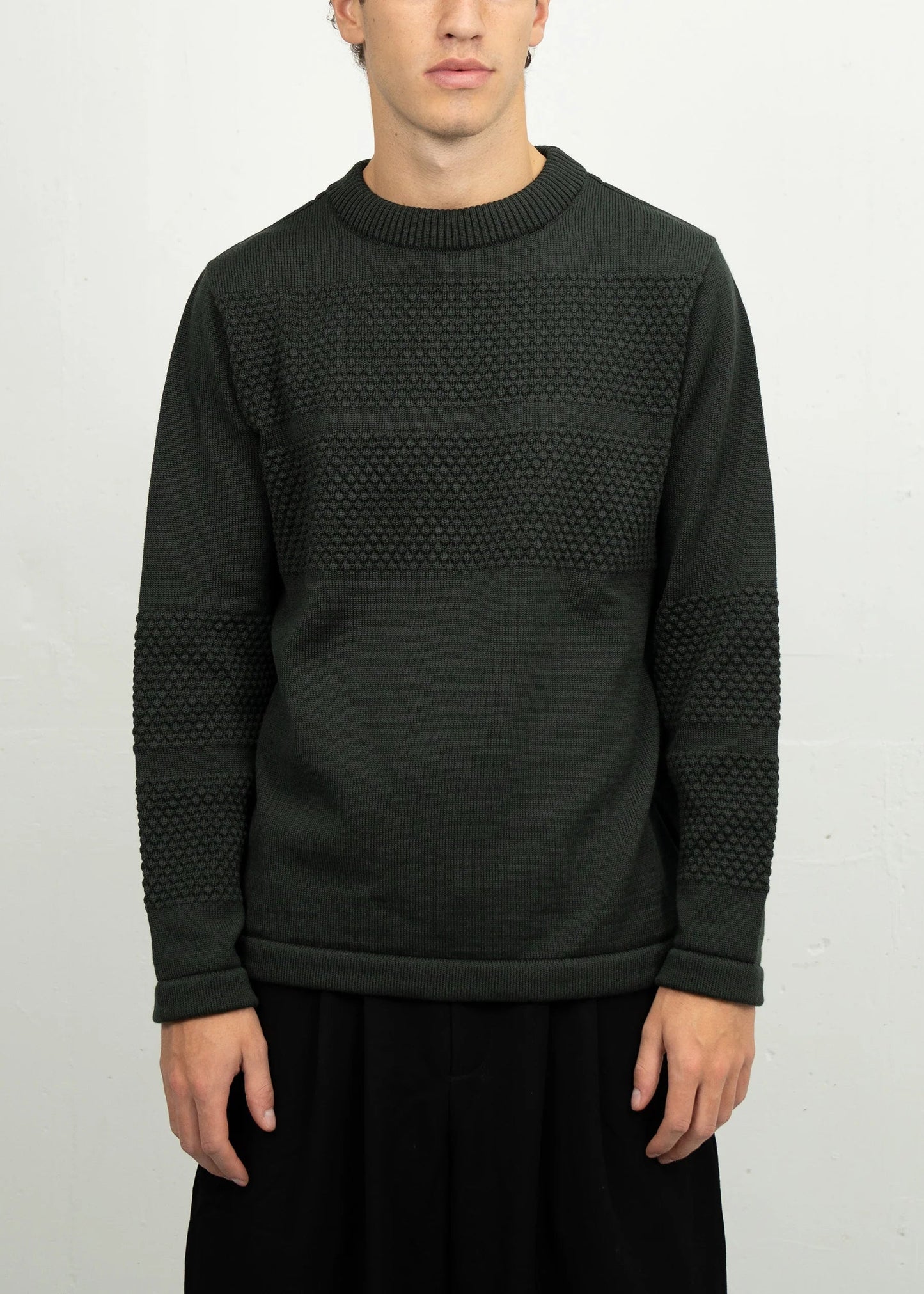 Fishermen Rank-III Crew Neck (Dark Forest Green) - S.N.S Herning