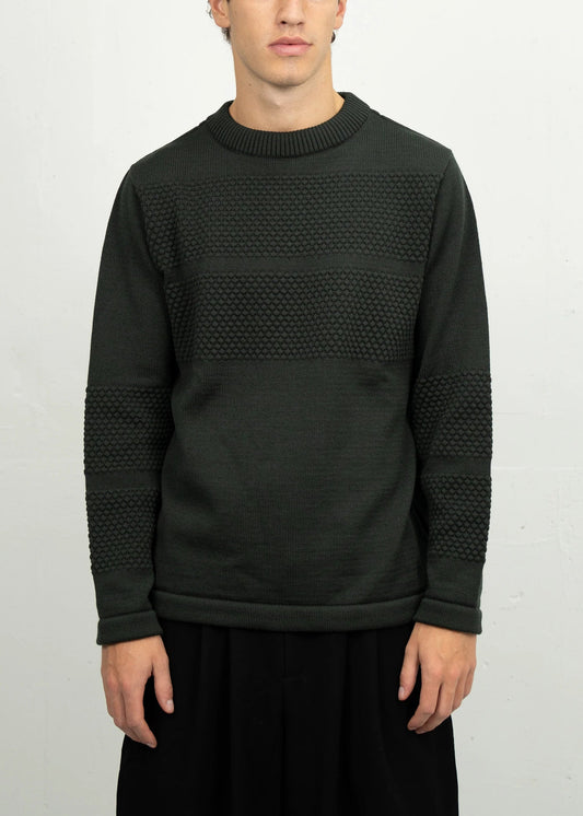 Fishermen Rank-III Crew Neck (Dark Forest Green) - S.N.S Herning