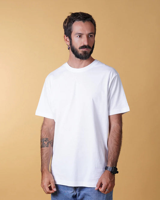 ESSENTIAL MEN'S BRUSHED T-SHIRT OPTIC WHITE - RES-RES
