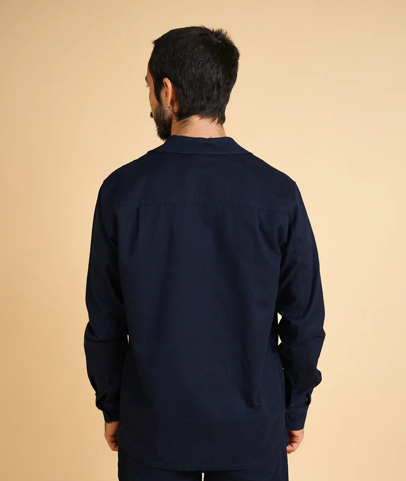 RIPSTOP MEN'S LS SHIRT DARK NAVY - RES-RES