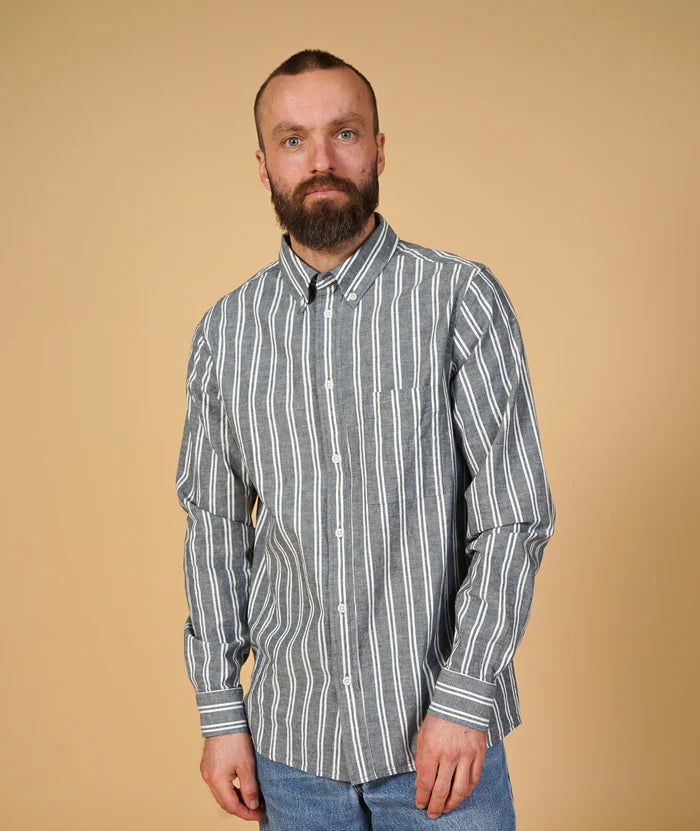 Hugo Men's Button Down Stripe Shirt (Blue Turbulence) - ELSK