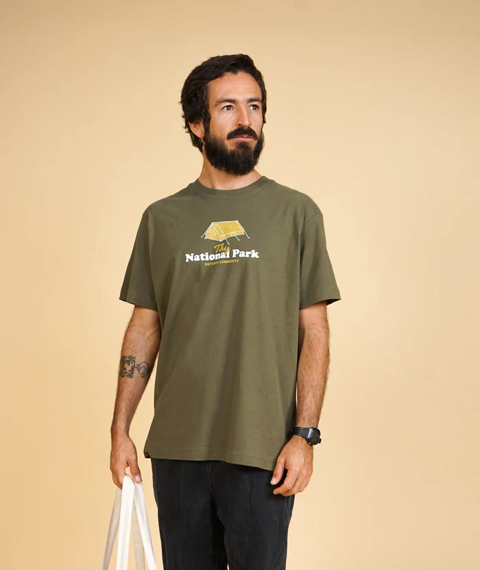 National Park Men's Brushed T-shirt (Warehouse Green) - ELSK