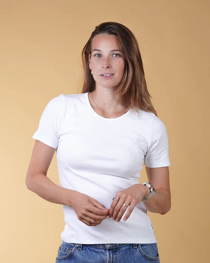 RIB WOMEN'S T-SHIRT OPTIC WHITE - RES-RES