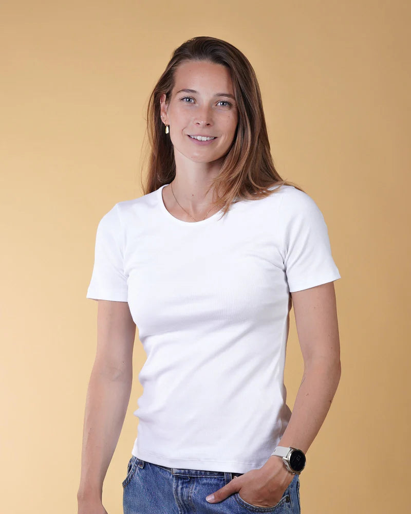RIB WOMEN'S T-SHIRT OPTIC WHITE - RES-RES