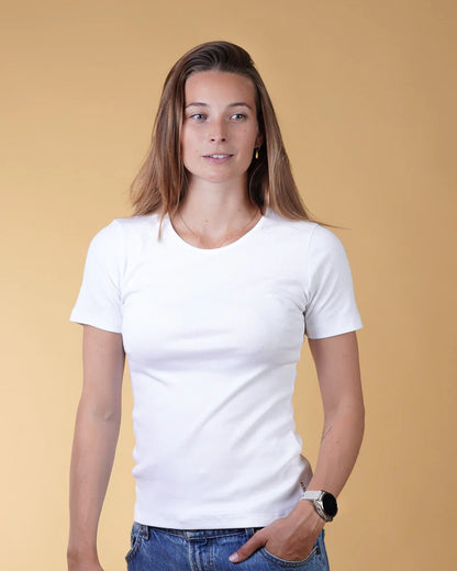 RIB WOMEN'S T-SHIRT OPTIC WHITE - RES-RES