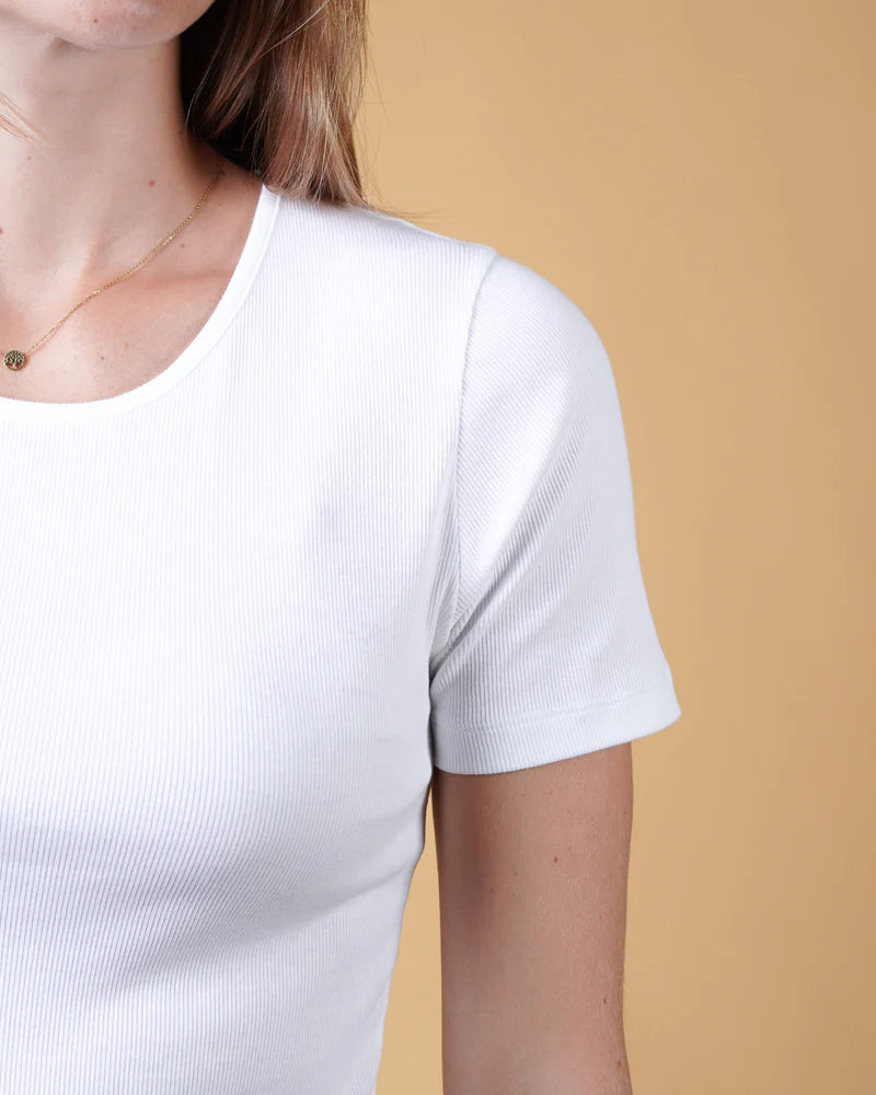 RIB WOMEN'S T-SHIRT OPTIC WHITE - RES-RES