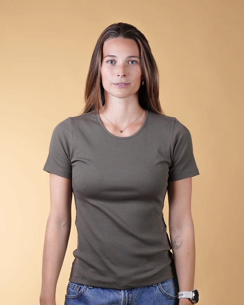 RIB WOMEN'S T-SHIRT MOSSY BARK - RES-RES