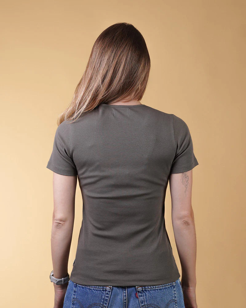 RIB WOMEN'S T-SHIRT MOSSY BARK - RES-RES