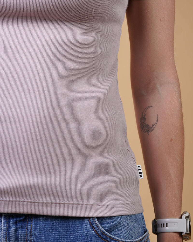 RIB WOMEN'S T-SHIRT ASH ROSE - RES-RES