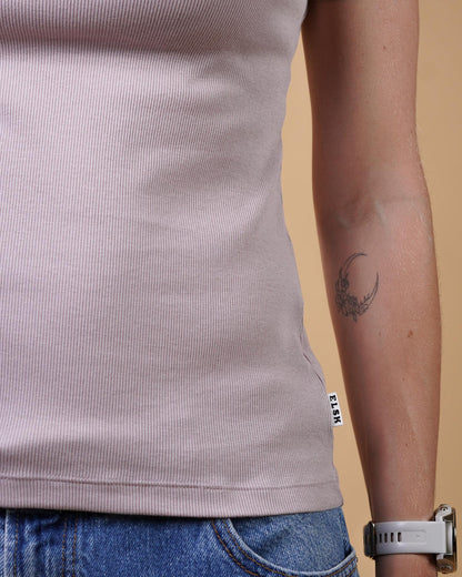 RIB WOMEN'S T-SHIRT ASH ROSE - RES-RES