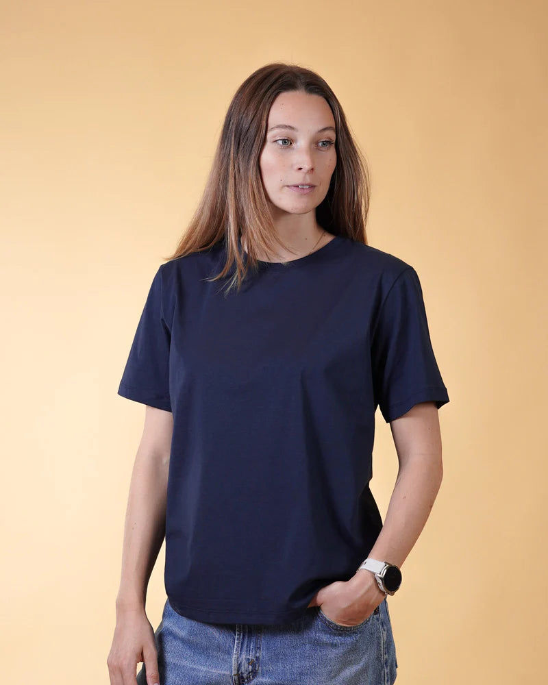 BASIC WOMEN'S CLASSIC T-SHIRT NAVY - RES-RES