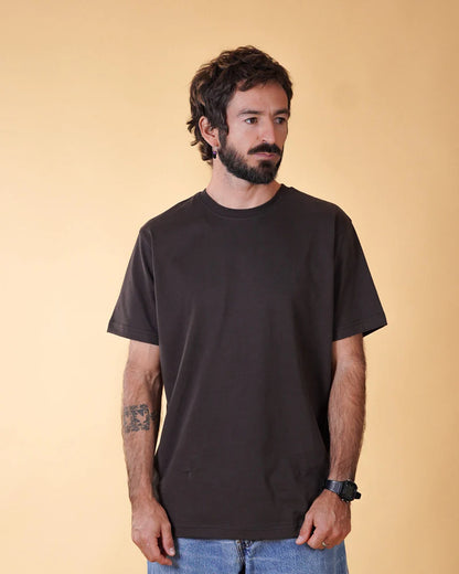 ESSENTIAL MEN'S BRUSHED T-SHIRT SOIL BROWN - RES-RES