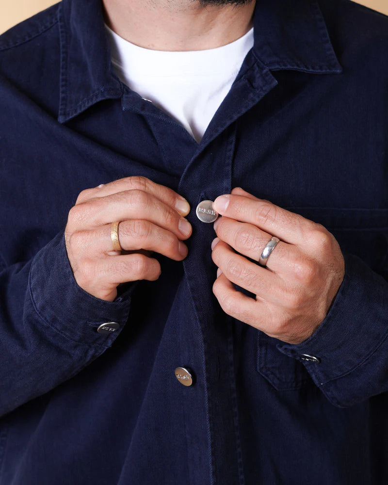 HERRINGBONE MEN'S SIGNATURE OVERSHIRT DARK NAVY - RES-RES