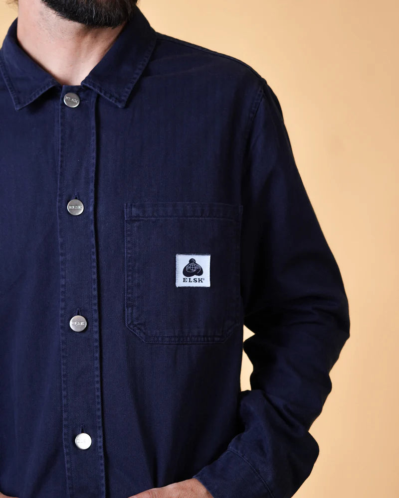 HERRINGBONE MEN'S SIGNATURE OVERSHIRT DARK NAVY - RES-RES