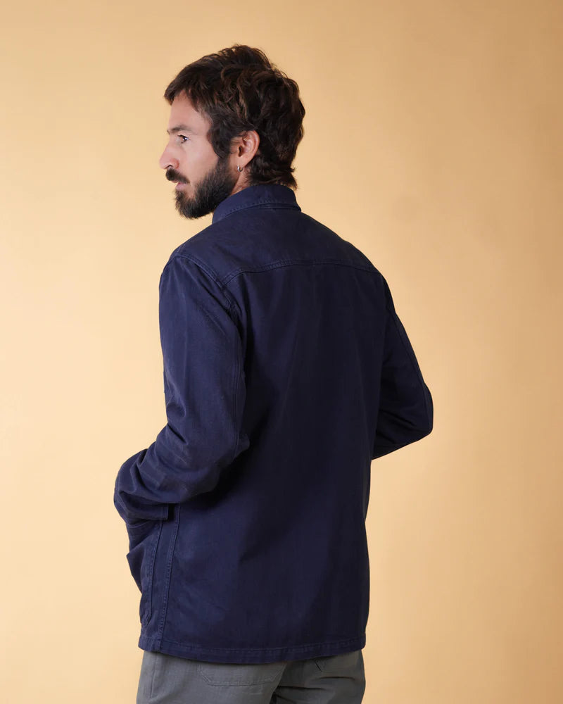 HERRINGBONE MEN'S SIGNATURE OVERSHIRT DARK NAVY - RES-RES