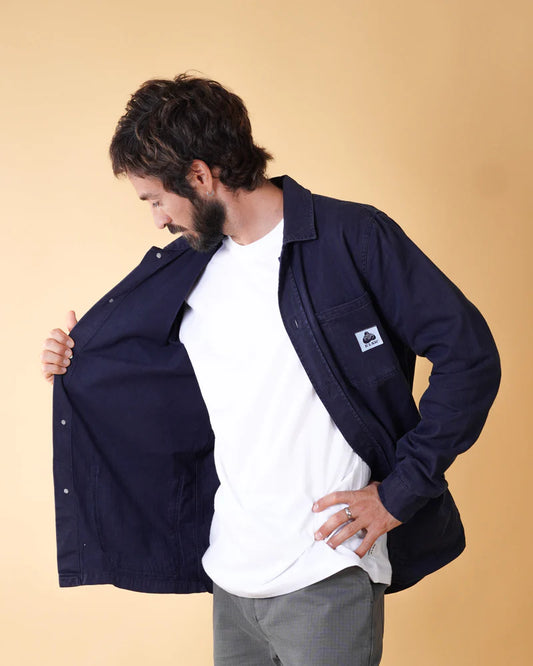HERRINGBONE MEN'S SIGNATURE OVERSHIRT DARK NAVY - RES-RES